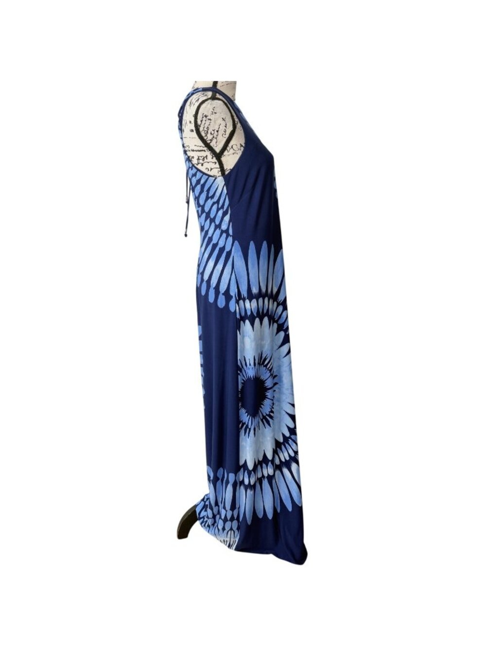 Tommy Bahama Womens Size S Aloha Burst Maxi Dress Blue Tie-Dye Beach Resort - Picture 3 of 8